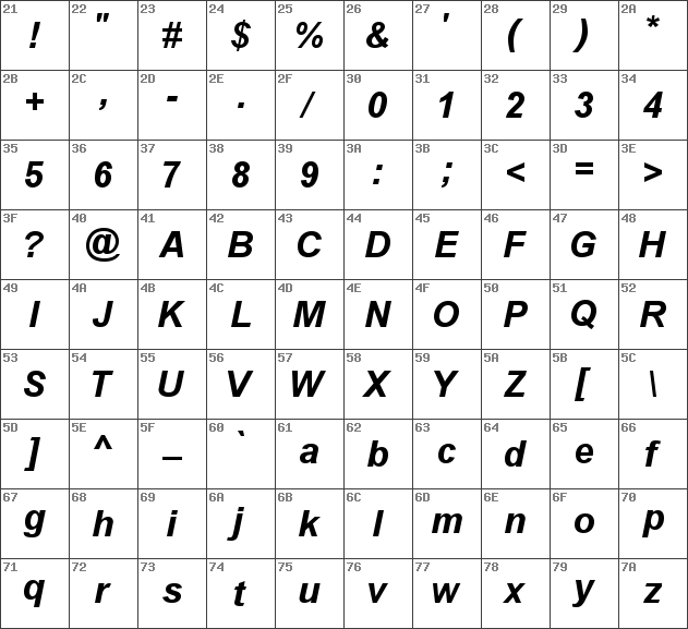 arial italic font